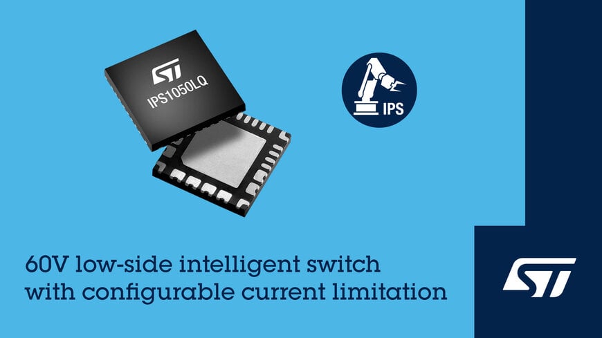 STMicroelectronics introduces intelligent power switch with adaptive inrush-current management