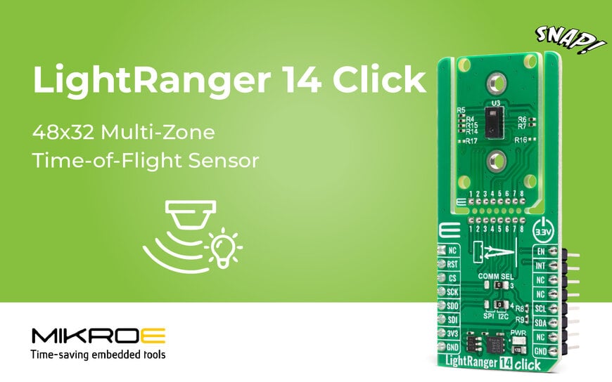 MIKROE Unveils LightRanger 14 Click for High-Precision dToF Distance and Depth Sensing