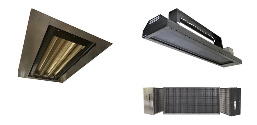 Infrared heaters support thermal control in aircraft hangars