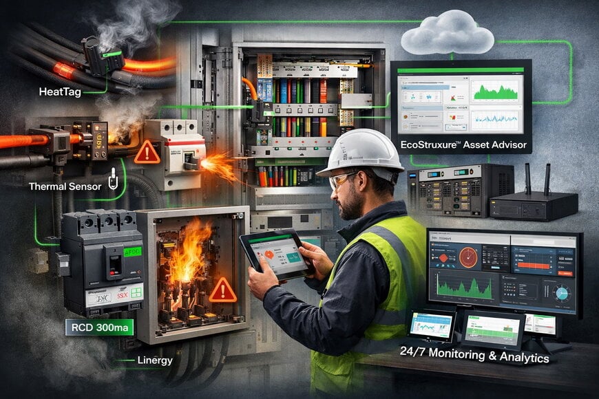 Ge&iuml;ntegreerde monitoring van elektrisch brandrisico en Schneider Electric-systemen