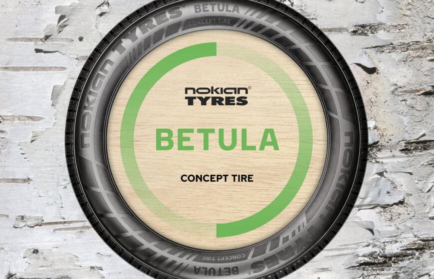 Nokian Tyres Betula -konseptirengas hy&ouml;dynt&auml;&auml; koivunkuoripohjaista materiaalia