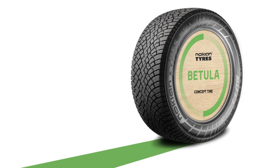 Nokian Tyres Betula -konseptirengas hy&ouml;dynt&auml;&auml; koivunkuoripohjaista materiaalia