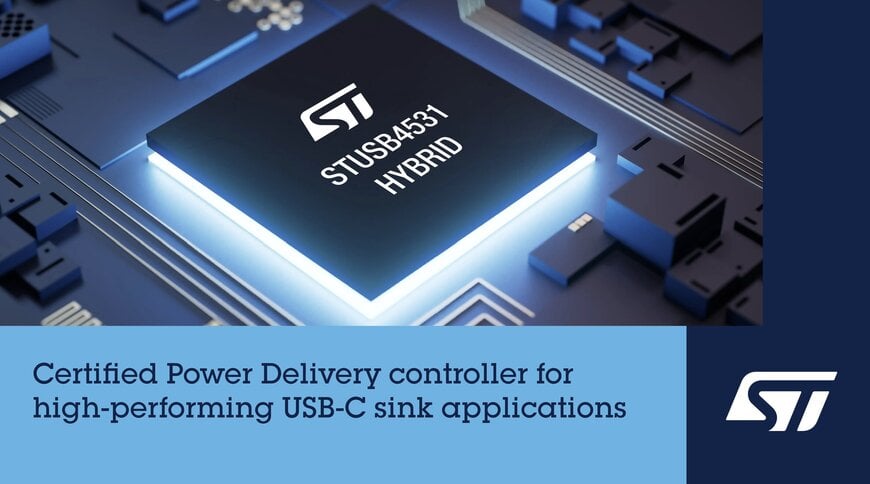STMicroelectronics Adds Hybrid Control to USB-C PD Sink