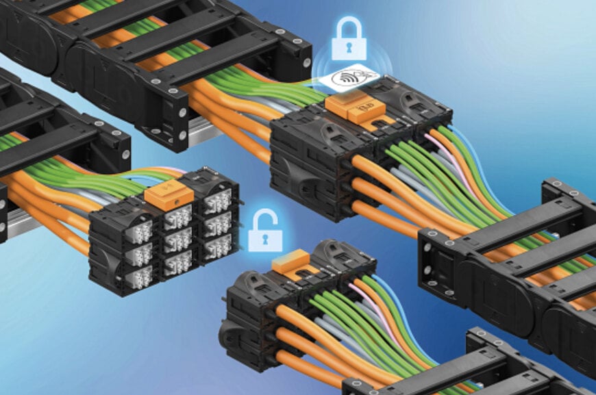 RFID locking system for modular machine connectors
