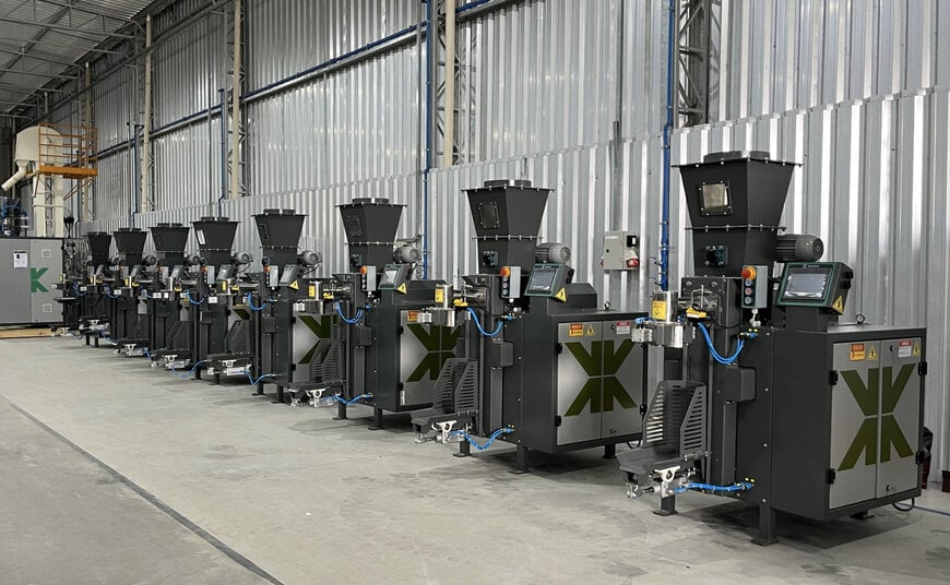 Ensacamento industrial de precis&atilde;o para materiais granulares