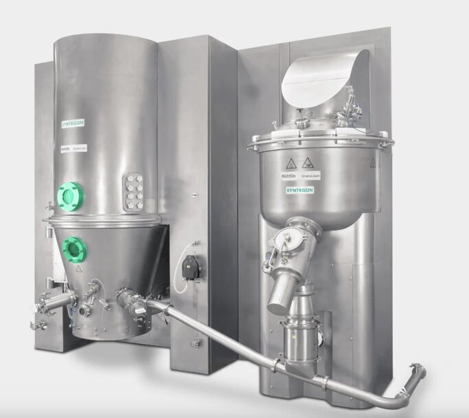 Granulation line for oral solid dosage production