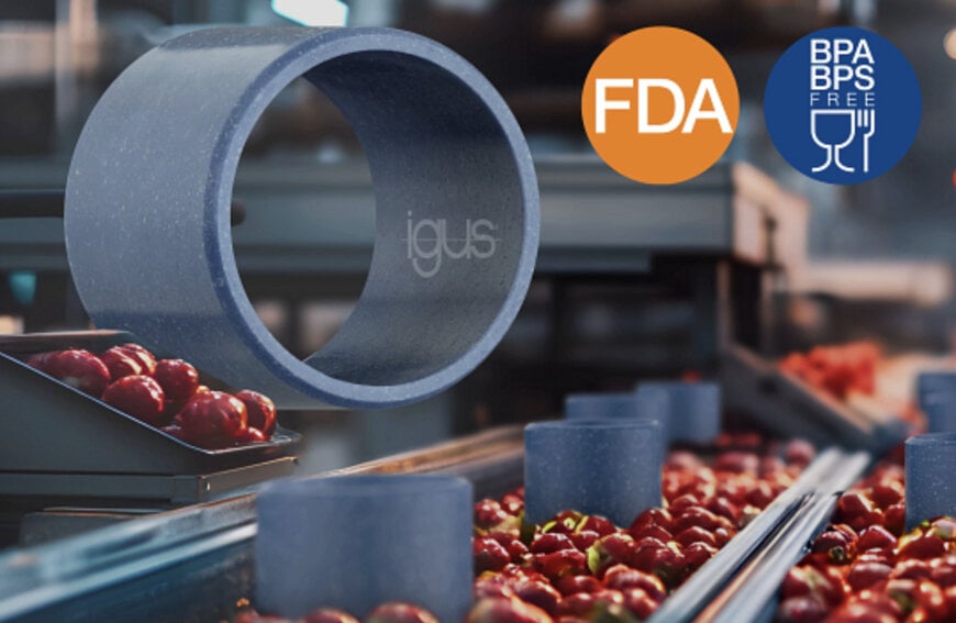 Bisphenol-free plain bearing material for food machinery