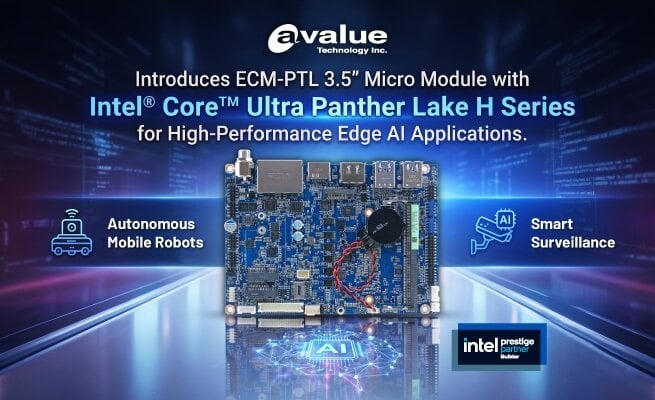 Avalue ECM-PTL 3.5-Inch Micro Module for Edge AI Computing