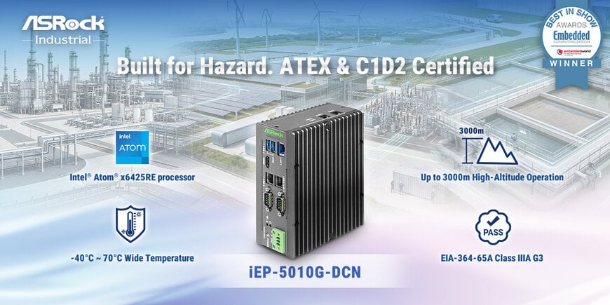 ASRock Industrial iEP-5010G-DCN Controller for Hazardous Industrial Environments
