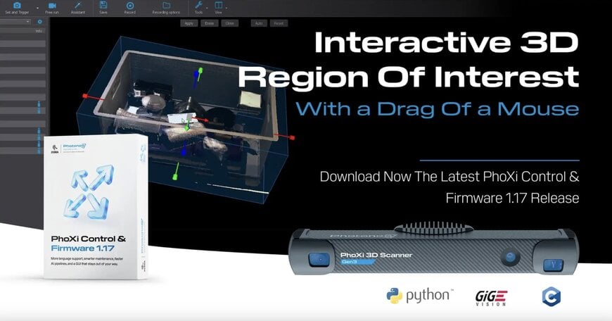 Photoneo simplifies 3D sensor workflows with interactive ROI setup