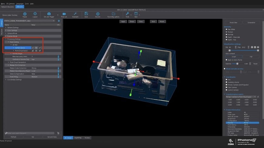 Photoneo simplifies 3D sensor workflows with interactive ROI setup