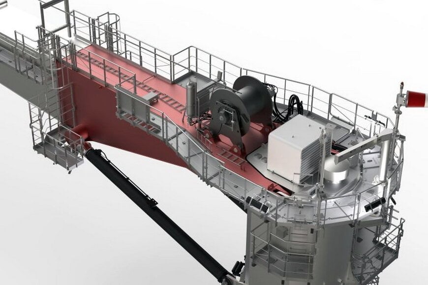 Integration of compact offshore cranes into wind converter platforms