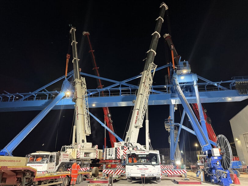 Synchronized Heavy Lifting for Port Infrastructure Assembly