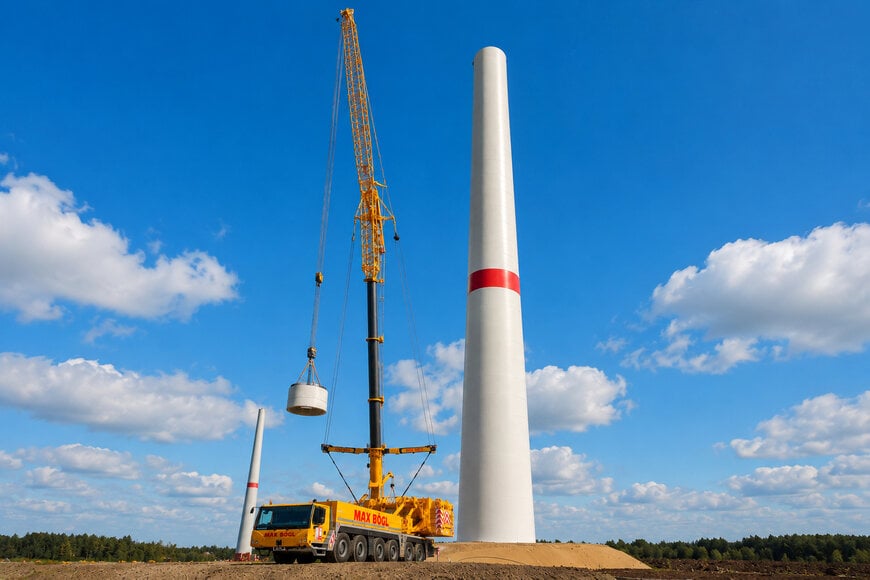 Mobile Crane Supports Hybrid Wind Tower Construction