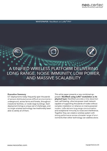 NeoCortec Releases White Paper on NeoMesh with LoRa Modulation