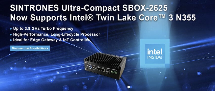 SINTRONES SBOX-2625 aggiunge il processore Intel Core 3 N355