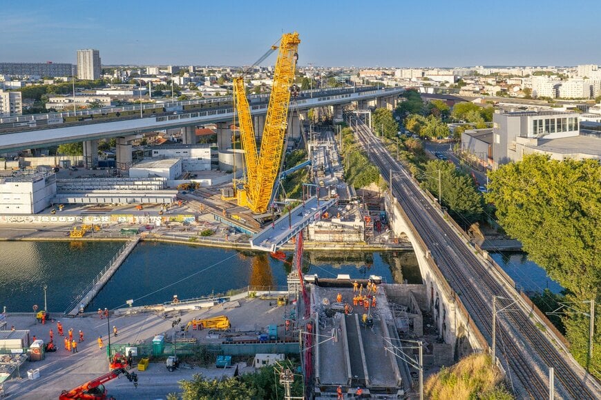 Pendant 222 heures, NGE relève le défi du remplacement d'un pont ferroviaire centenaire au-dessus du canal Saint-Denis