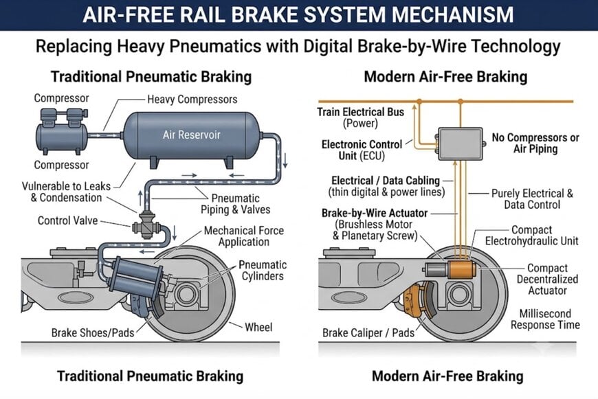 Air-Free Rail Brake Systems