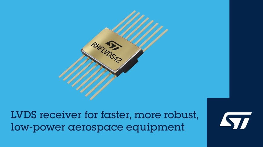 STMicroelectronics launches space-grade quad LVDS receiver