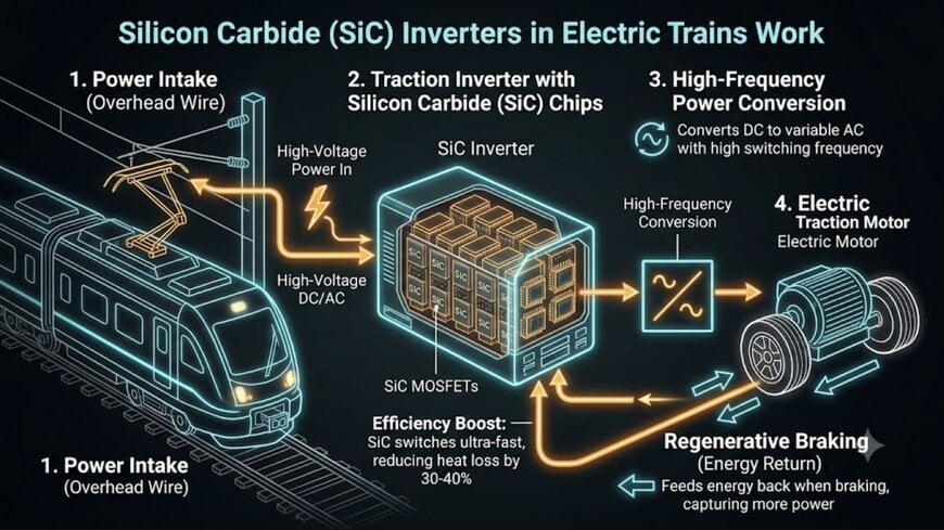 How Silicon Carbide Inverters Cut Energy Losses in Modern Trains