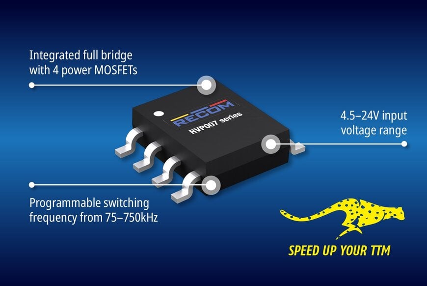 RECOM introduces RVP007 transformer driver for isolated power supplies